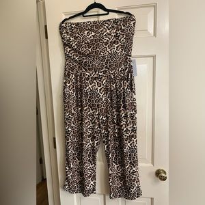 J for Justify Strapless Leopard Jumpsuit